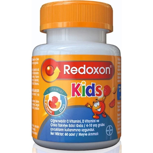 Redoxon Kids C Vitamini D Vitamini ve Çinko İçeren Çiğnenebilir Tablet 60 Adet